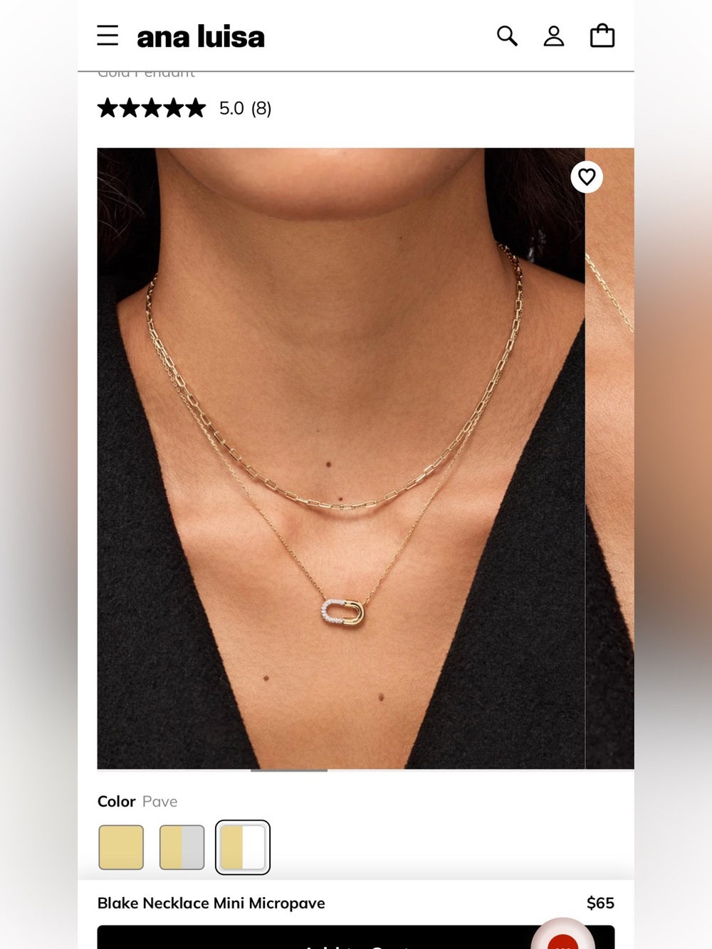 Ana Luisa Blake Necklace Mini Micropave